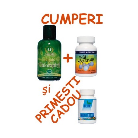 Liquid Chlorophyll si Full Spectrum, si primesti cadou Meal Time Digest Enzymes Promotie