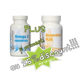 25% DISCOUNT din preţul produsului Resveratrol Plus la achizitia impreuna cu un Omega 3 concentrate